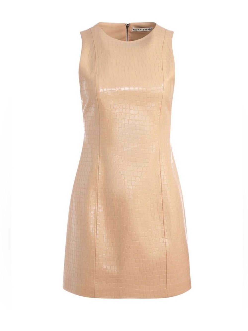 Alice + Olivia Daven Sleeveless Vegan Leather Mini Dress